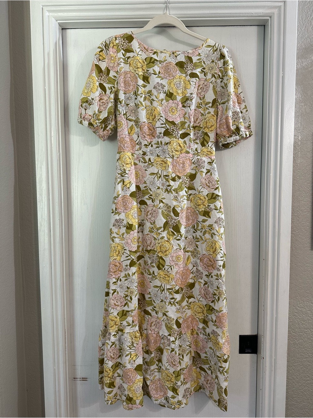Who What Wear Floral Maxi Dress in Pink, Yellow & Green